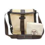 Pre-owned Canvas shoulder-bags Hermès Vintage , Beige , Dames