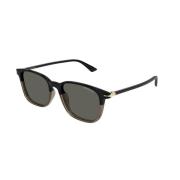 Stijlvolle zwarte zonnebril met grijze lenzen Montblanc , Black , Unis...
