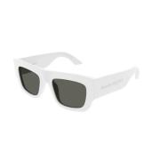 Wit Grijs Zonnebril Am0449S 004 Alexander McQueen , White , Unisex