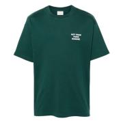 Donkergroene Slogan T-shirt en Polo Drole de Monsieur , Green , Heren