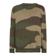 Wollen camouflage trui Balmain , Green , Heren