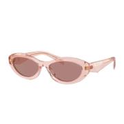 Minimalistische ovale zonnebril Symbole ontwerp Prada , Pink , Dames