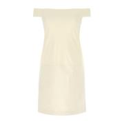 Elegante Ivoor Viscose Blend Jurk Khaite , White , Dames