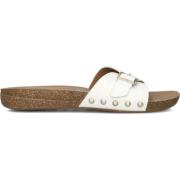 Witte Leren Slippers Hf1 Fitflop , White , Dames