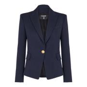 Eenknoops wollen blazer Balmain , Blue , Dames