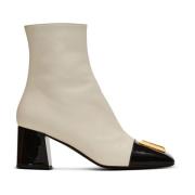 Edna enkellaarzen van tweedelig leer Balmain , White , Dames