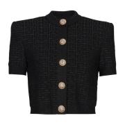 PB Labyrinth gebreide vest Balmain , Black , Dames