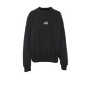 Zwarte Loose-Fit Sweater met Reflecterend Logo Balenciaga , Black , Da...