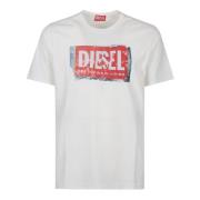 Verstelbare Q6 T-shirt Diesel , White , Heren