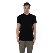 Zwarte ronde hals T-shirt met applicaties Dsquared2 , Black , Heren