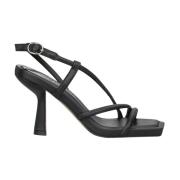 Strappy Hak Sandaal Alma EN Pena , Black , Dames