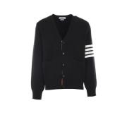 Zwarte Katoenen Vest 4bar Detail Thom Browne , Black , Heren