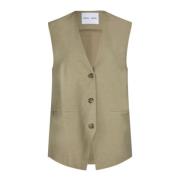 Olijfgroene Maatwerk Vest Samsøe Samsøe , Beige , Dames