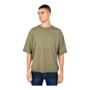 Oversize C-hals T-shirt met ruwe afwerking Xagon Man , Green , Heren