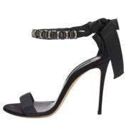 Pre-owned Satin sandals Casadei Pre-owned , Black , Dames