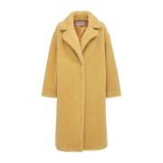 Oversized Faux Fur Teddy Coat Stand Studio , Yellow , Dames