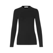 Lange mouw ronde hals T-shirt Samsøe Samsøe , Black , Dames