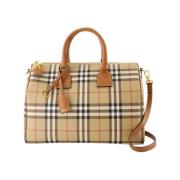 Beige Leren Bowlingtas Afneembare Band Burberry , Brown , Dames