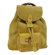 Pre-owned Suede backpacks Gucci Vintage , Yellow , Dames