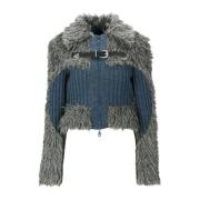 Shearling Zip-Up Sweater Andersson Bell , Multicolor , Dames