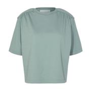 Teal O-Neck Top met Gewatteerde Schouders Remain Birger Christensen , ...