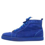 Pre-owned Suede sneakers Christian Louboutin Pre-owned , Blue , Heren