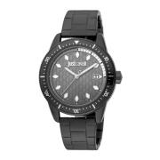 Elegant Analog Quartz Watch with Date Just Cavalli , Black , Heren