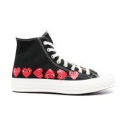 Zwarte Heart Hi-Top Sneakers Comme des Garçons Play , Black , Heren