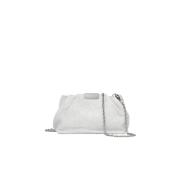 Glitter Leren Clutch Tas Zilver Gianni Chiarini , Gray , Dames