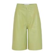 Leren Bermuda Shorts Remain Birger Christensen , Green , Dames