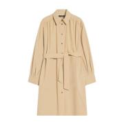 Veelzijdige Poplin Jurk met Kraag Max Mara Weekend , Beige , Dames