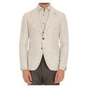 Single-breasted jas met peak revers Tagliatore , Beige , Heren