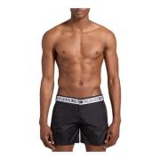 Zwarte Strandkleding met Gebogen Logo Bikkembergs , Black , Heren