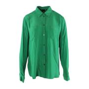 Groene Zijden Blouse Pinko , Green , Dames