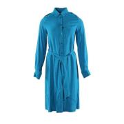 Blauwe Zijden Jurk Pinko , Blue , Dames