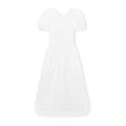 Witte Katoenen Poplin Thee Jurk Ganni , White , Dames