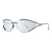 Grijze Gespiegelde Cat Eye Zonnebril Swarovski , Gray , Dames