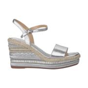 Rhinestone Wedge Sandaal met Gevlochten Detail Alma EN Pena , Gray , D...