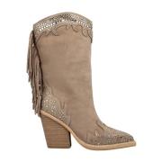 Fringe Hakken Leren Laars Alma EN Pena , Brown , Dames