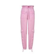 Roze Broek met Zijzakken Ganni , Pink , Dames