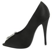 Pre-owned Satin heels Yves Saint Laurent Vintage , Black , Dames