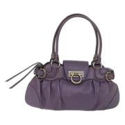 Pre-owned Leather shoulder-bags Salvatore Ferragamo Pre-owned , Purple...