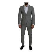 Grijs Wol Formeel Pak Enkel Breasted Dsquared2 , Gray , Heren