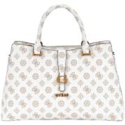 Witte Rechthoekige Handtas met Kameel Logo Print Guess , Multicolor , ...