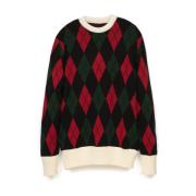 Italiaanse Designer Argyle Sweater Lc23 , Multicolor , Dames