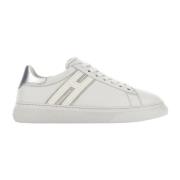 Witte en zilveren leren sneakers Hogan , White , Dames