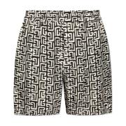 Monogram Shorts Balmain , Black , Heren