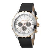 Stijlvolle Analoge Horloge met Leren Band Just Cavalli , Multicolor , ...