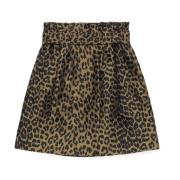 Leopard-Jacquard Rok Ganni , Multicolor , Dames