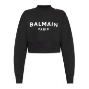 Sweatshirt met logo Balmain , Black , Dames